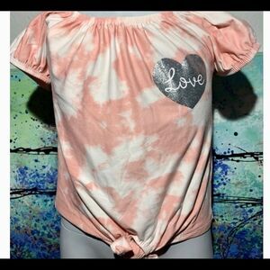 Girls pink tie-dye love T-shirt